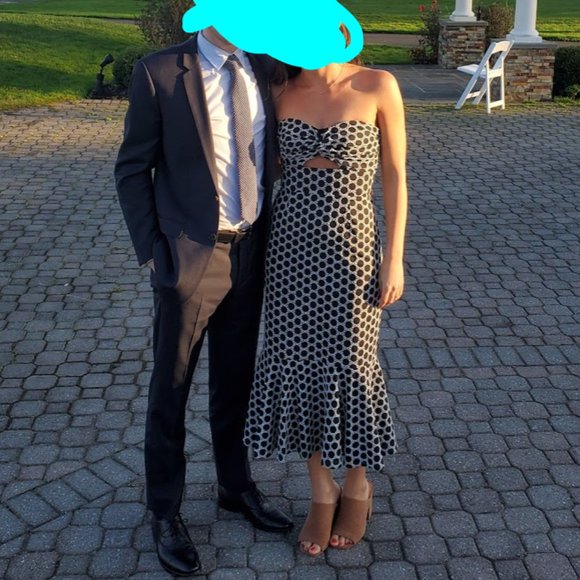 Keepsake Black & White Strapless Dress - Picture 1 of 1